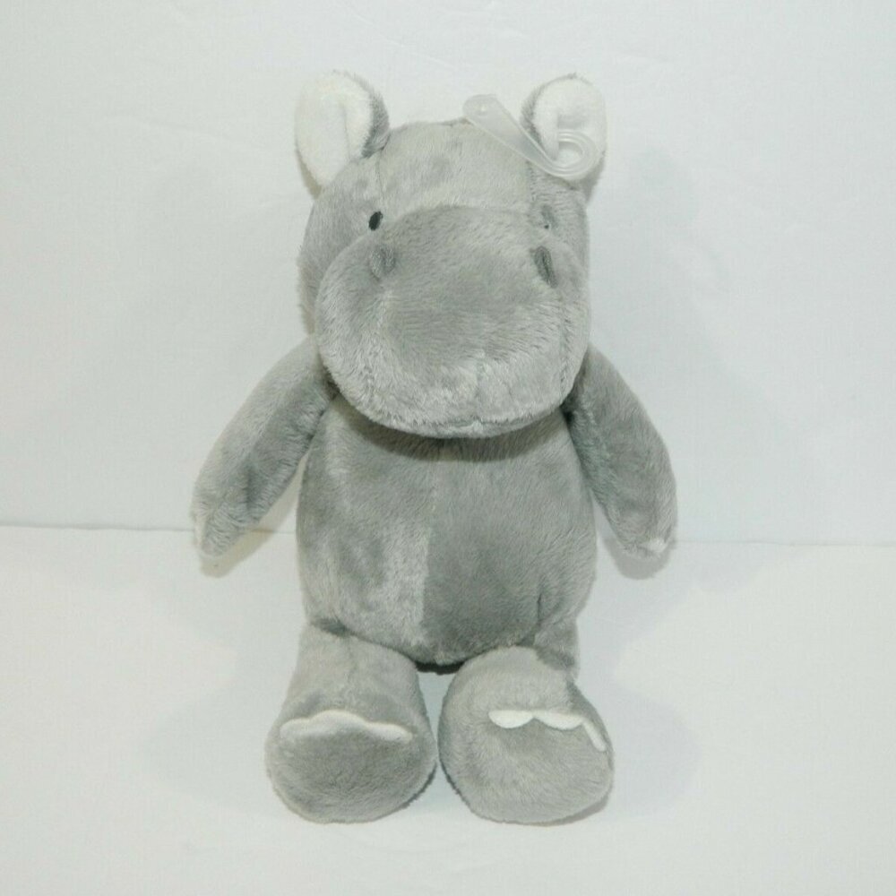 Carters Plush Hippo Hippopotamus 10" Gray Stuffed Lovey NEW w/o Tags 66741